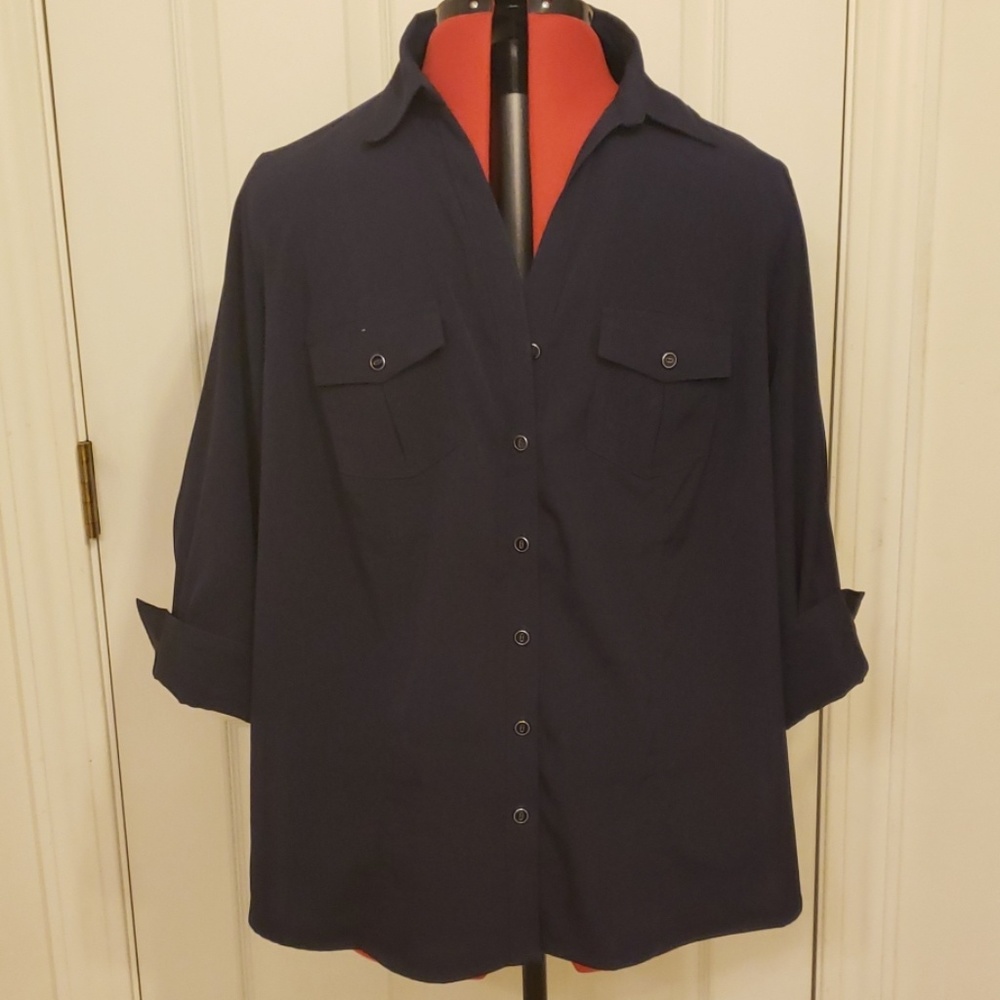 Never worn Navy Button up Blouse